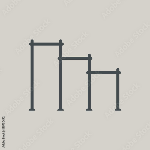 Vector illustration in flat style sports horizontal bars for street workout playground