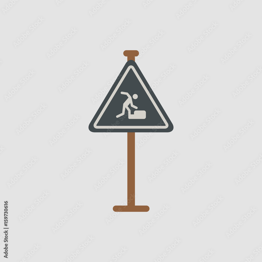 warning falling on the stairs road sign warning falling on the stairs road sign