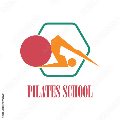 pilates logo for pilates school, pilates  studio. vector illustration