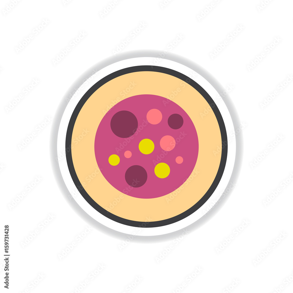 sushi roll piece, japanese food. Sushi roll with rice, vector icon sticker sushi roll piece, japanese food. Sushi roll with rice, vector icon sticker