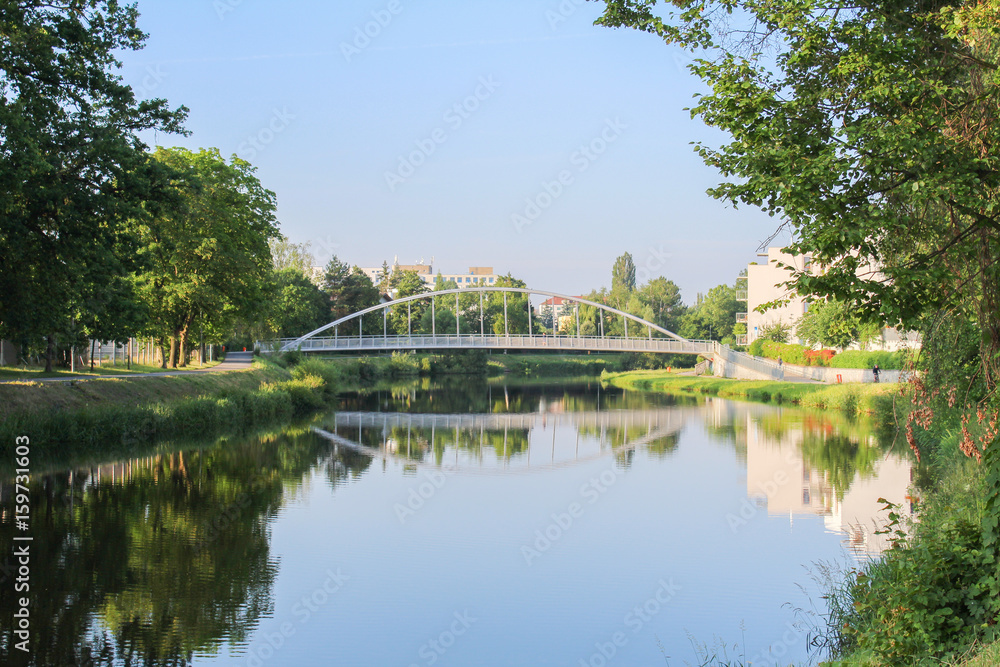 Bridge over Vltava river in Ceske Budejovice