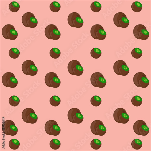 Seamless kiwi pattern over pink