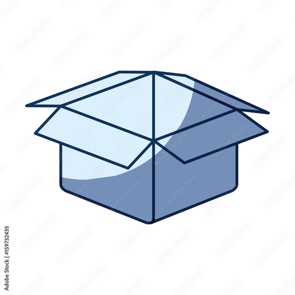 blue color silhouette shading of closeup carboard box opened vector illustration blue color silhouette shading of closeup carboard box opened vector illustration