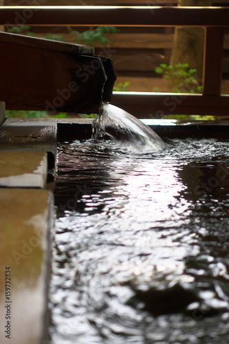 Hotspring and Japanese cypress bathtub