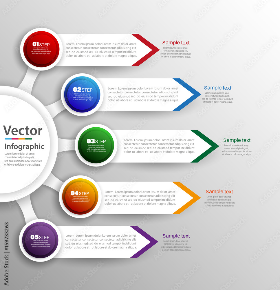 Abstract infographics number options template with 5 steps. Can be used for workflow layout, diagram, number options, step up options, web design, infographics, presentations. Vector eps 10 Abstract infographics number options template with 5 steps. Can be used for workflow layout, diagram, number options, step up options, web design, infographics, presentations. Vector eps 10