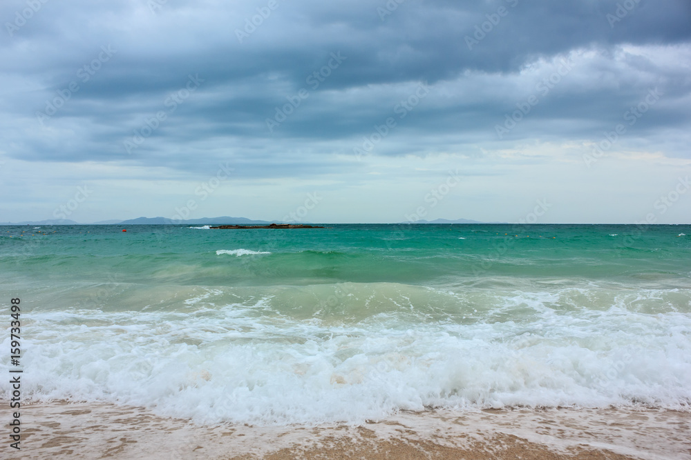wave in the sea and cloudy in sky wave in the sea and cloudy in sky