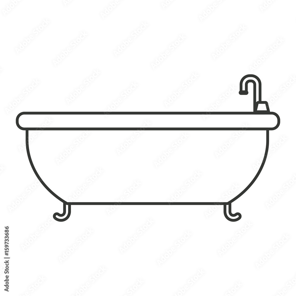 monochrome silhouette with bathtub icon vector illustration monochrome silhouette with bathtub icon vector illustration