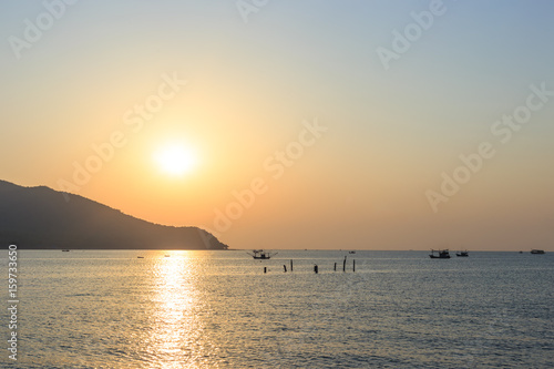 beautiful sunset on the sea at Thailand seascape © aum1956