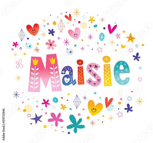 Maisie girls name decorative lettering type design