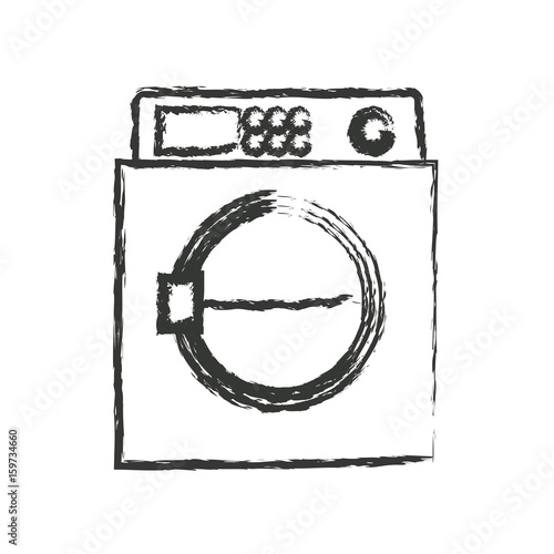 monochrome blurred silhouette of wash machine vector illustration
