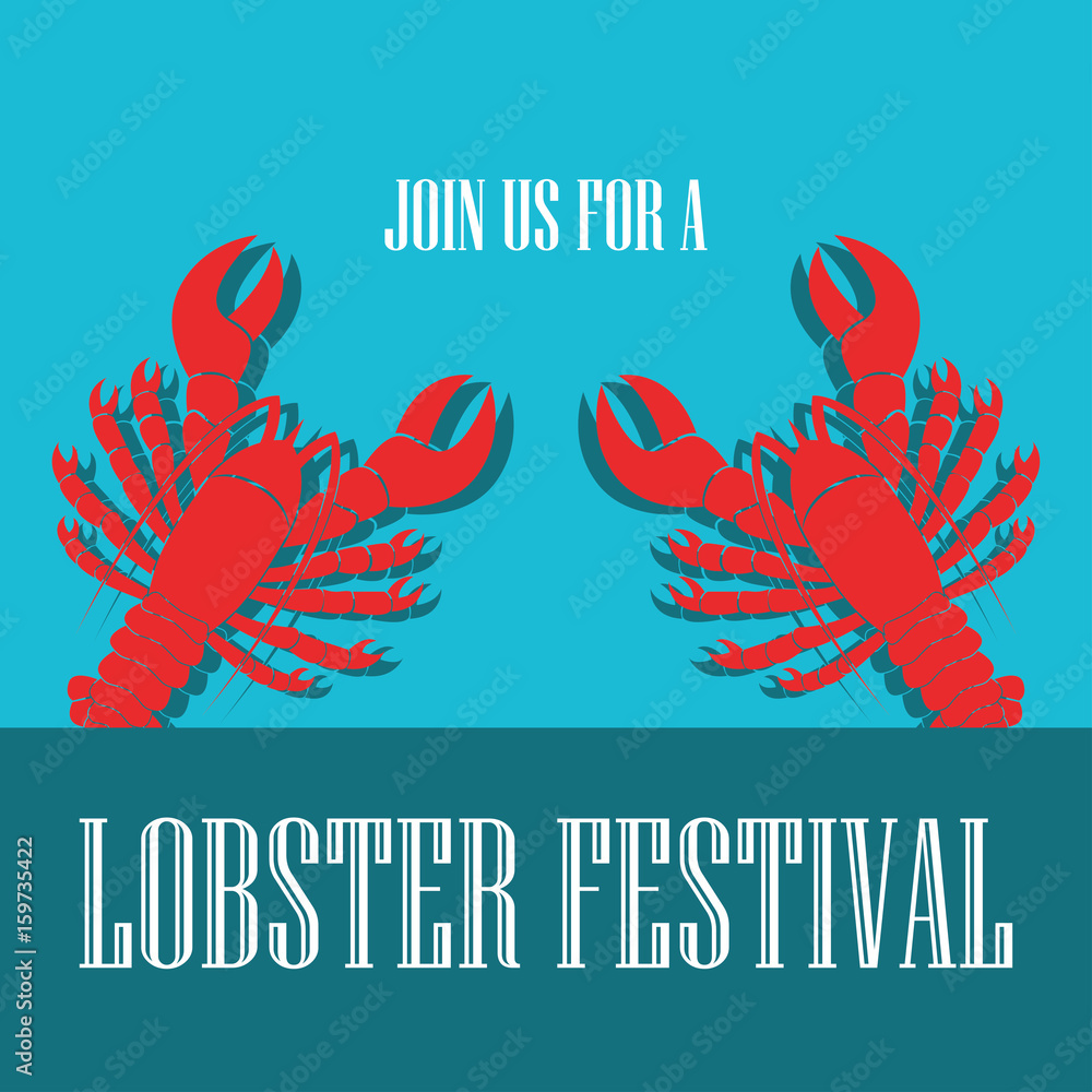 lobster poster for lobster festival . vector illustration Stock Vector Adobe Stock