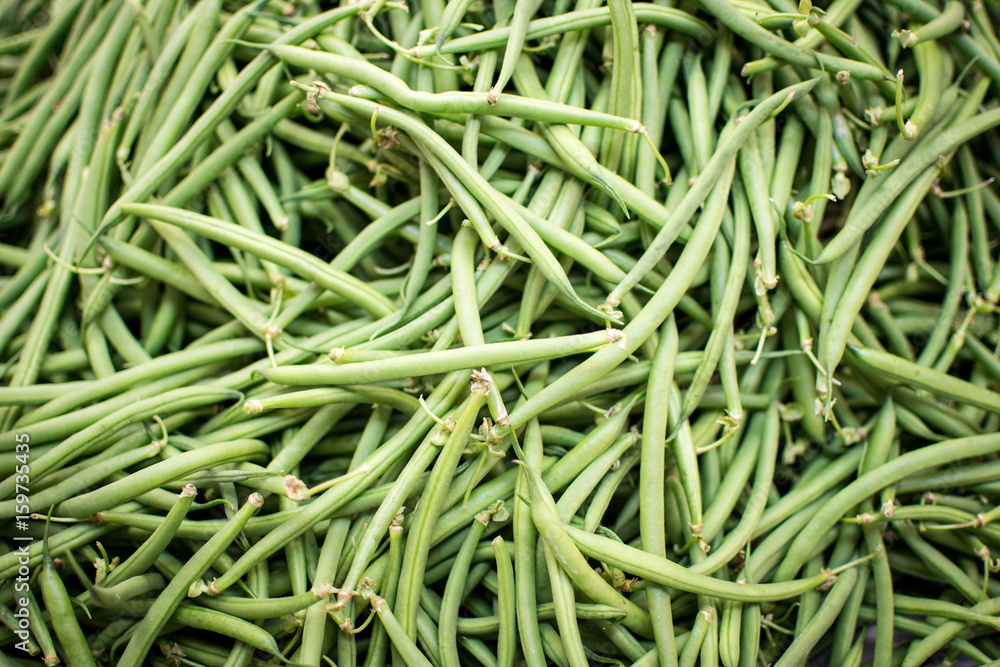 Pile of Green Beans Close Up Background. Healthy Eating. Pile of Green Beans Close Up Background. Healthy Eating.