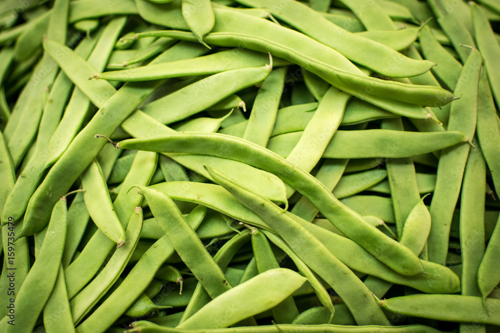 Pile of Green Beans Close Up Background. Healthy Eating. Pile of Green Beans Close Up Background. Healthy Eating.