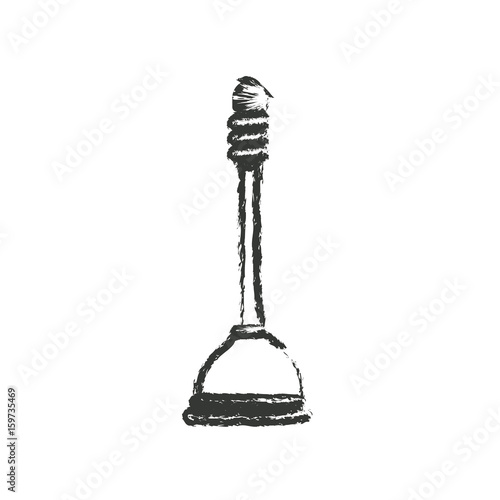 monochrome blurred silhouette of toilet plunger icon vector illustration