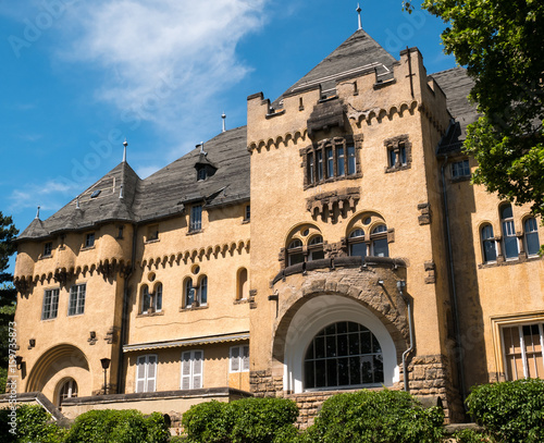 View of old Fortress in the Forest. Neue Hakeburg in Kleinmachnow, Germany.