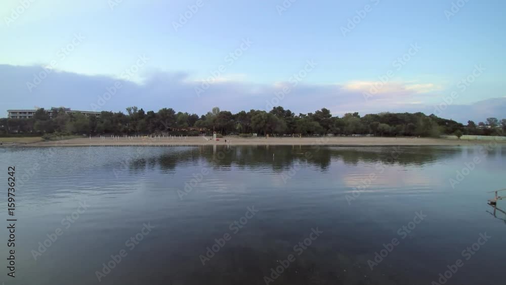 Grado, Włochy, Plaża, 4K, Dron, Z powietrza Grado, Włochy, Plaża, 4K, Dron, Z powietrza