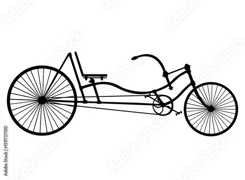 Silhouette Longrider retro bicycle isolated on white background. Vector illustration