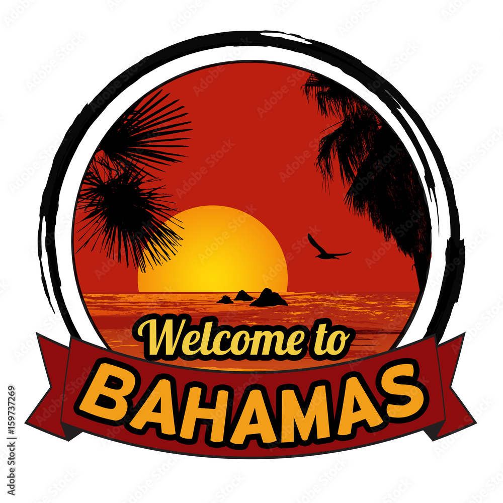 Welcome to Bahamas concept for t-shirt and other print