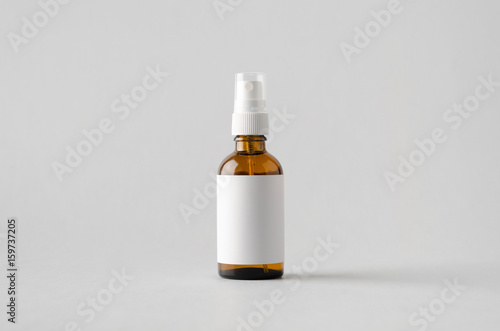 Amber Spray Bottle Mock-Up - Blank Label