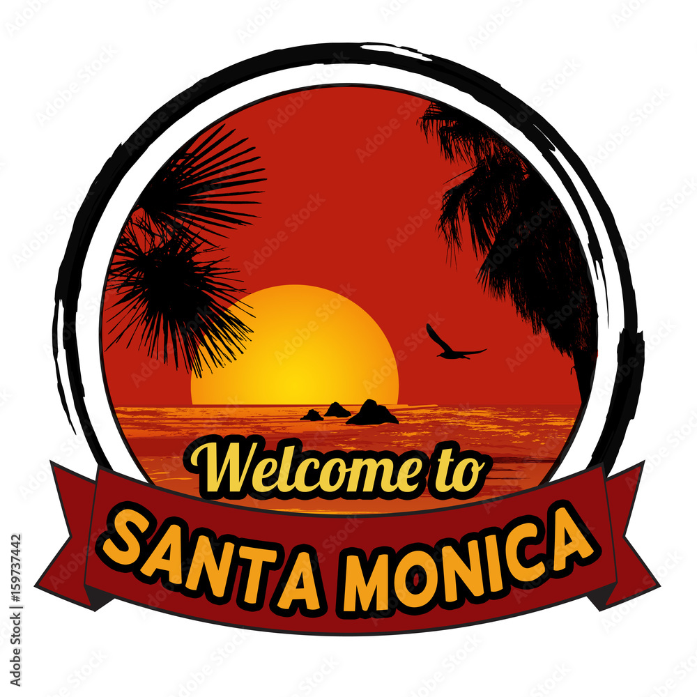 Welcome to Santa Monica concept for t-shirt and other print