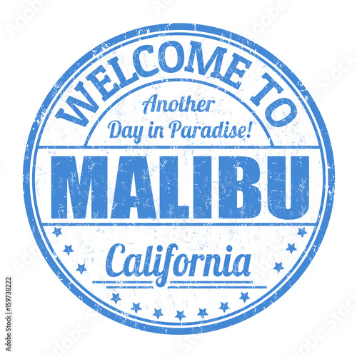 Welcome to Malibu sign or stamp