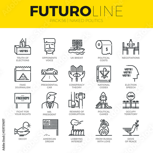 Naked Politics Futuro Line Icons