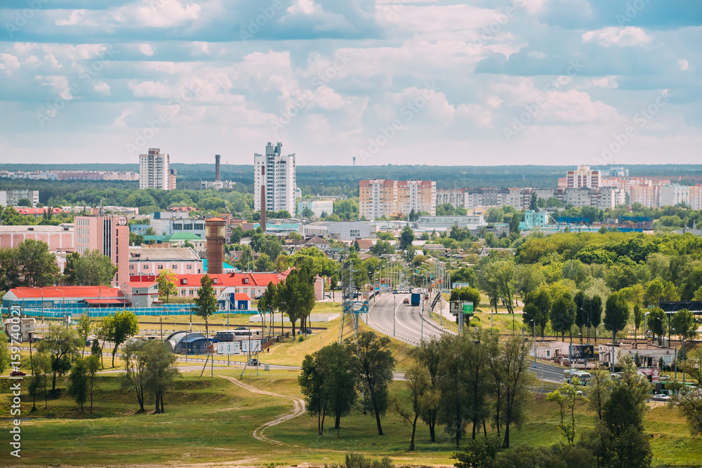 Gomel, Belarus. Cityscape And Architecture Of Novobelitsky District