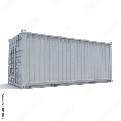 Freight shipping container isolated on white. 3D illustration