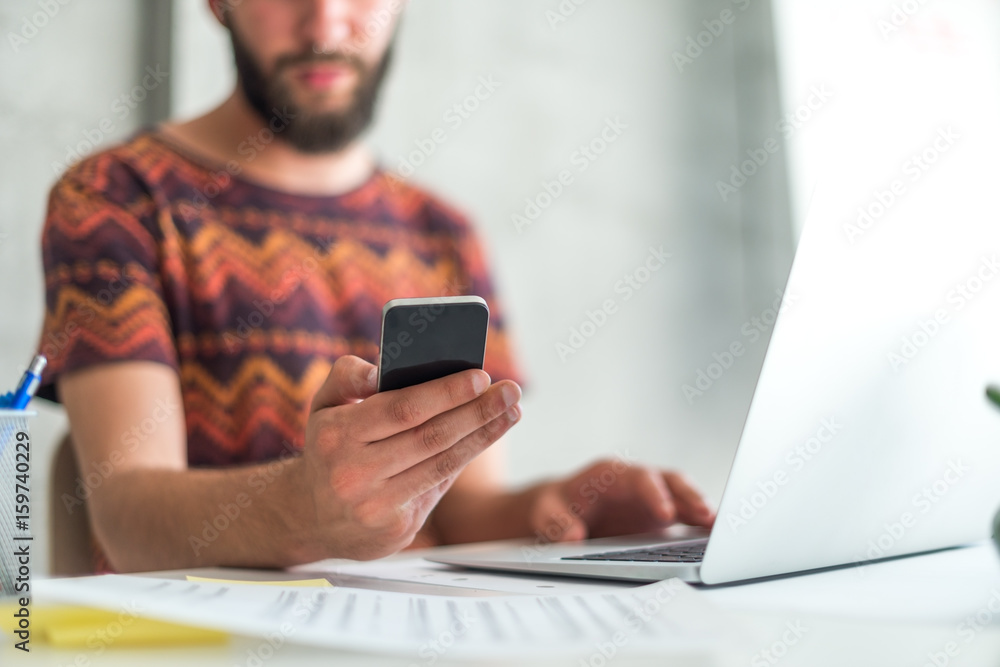 Typing on smart phone Typing on smart phone