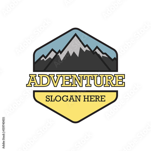 adventure logo with text space for your slogan / tag line, vector illustration 