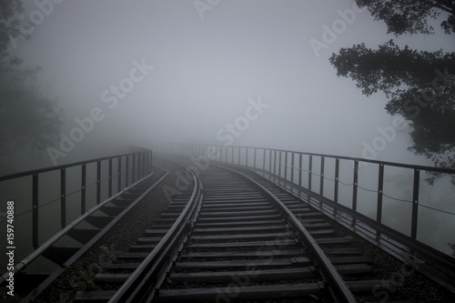 Rail tracks in the fog, Ella, Sri Lanka