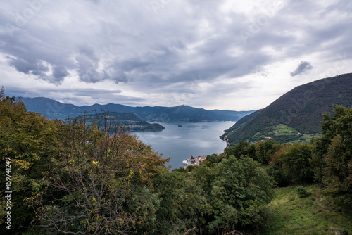 View from the mountains of the Lake Iseo