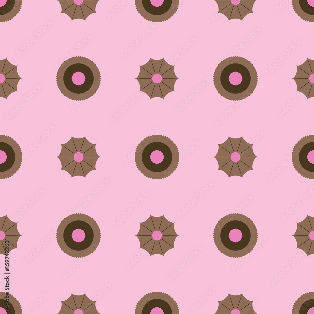 Sweets and cookies pattern. Seamless vector flat background