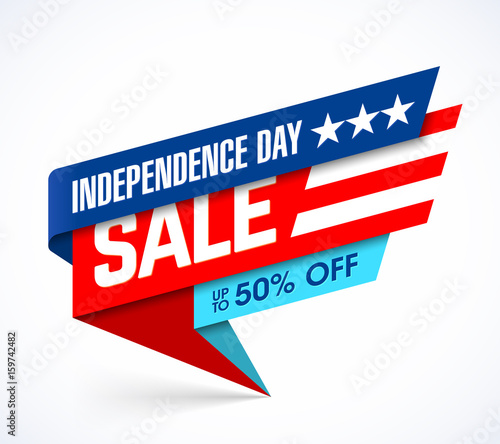 USA Independence Day sale banner. Fourth of July celebration