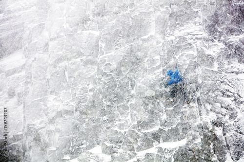 Climber in whiteout blizzard