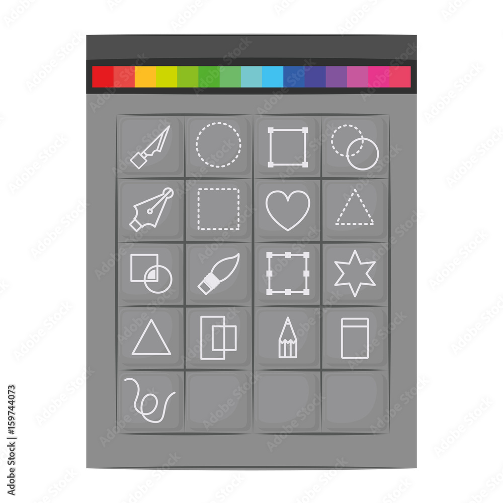 white background with colorful silhouette of tool box for designer graphic vector illustration white background with colorful silhouette of tool box for designer graphic vector illustration