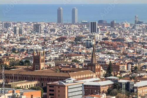 Panorama of Barcelona, Spain.