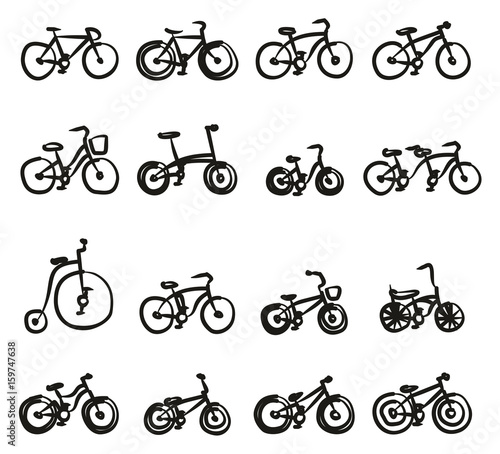 Bicycle Icons Freehand