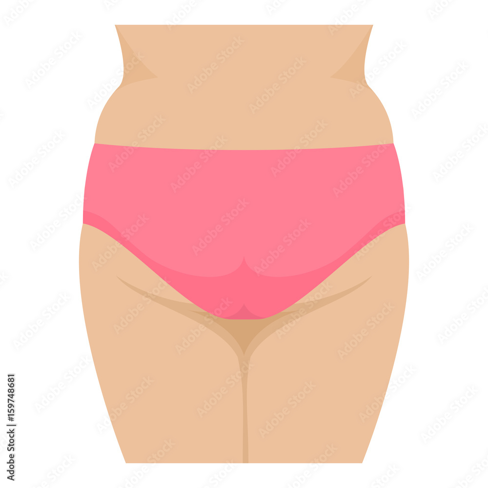Vector big fat ass in pink panties, fatty butt Stock Vector