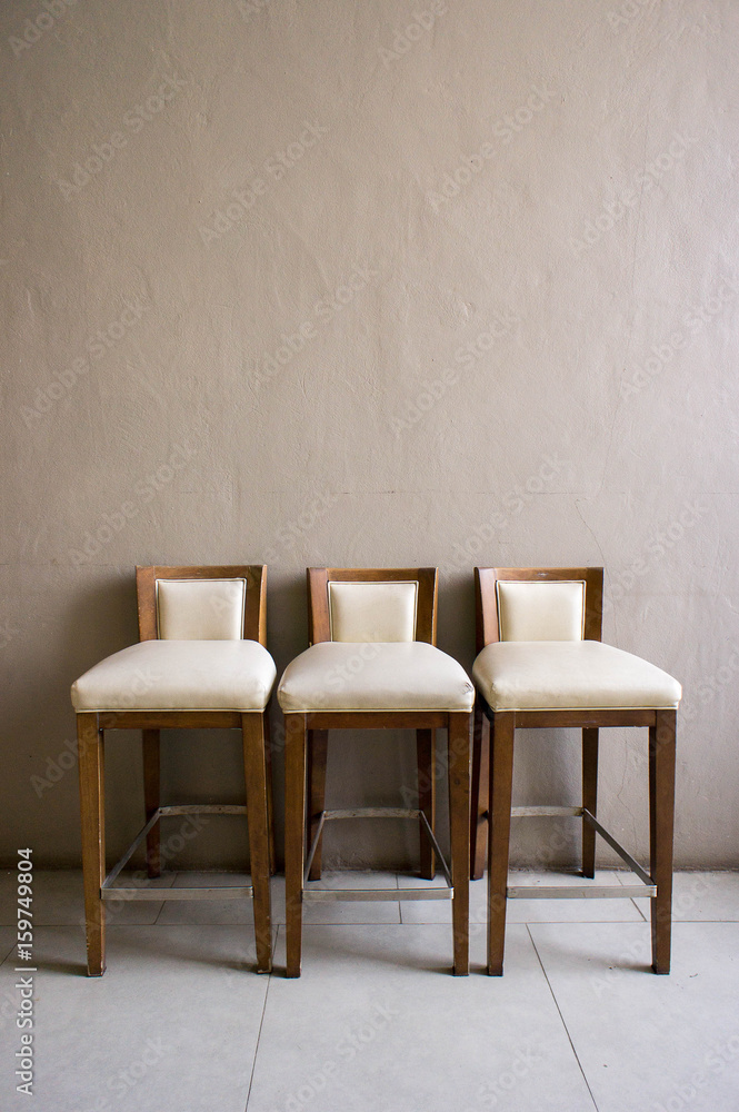 Obraz premium white chair vintage in the living room , modern design interior with grey wall
