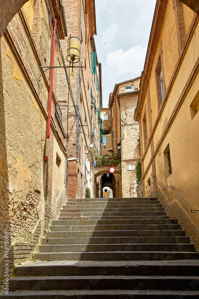 Beautiful street of Siena