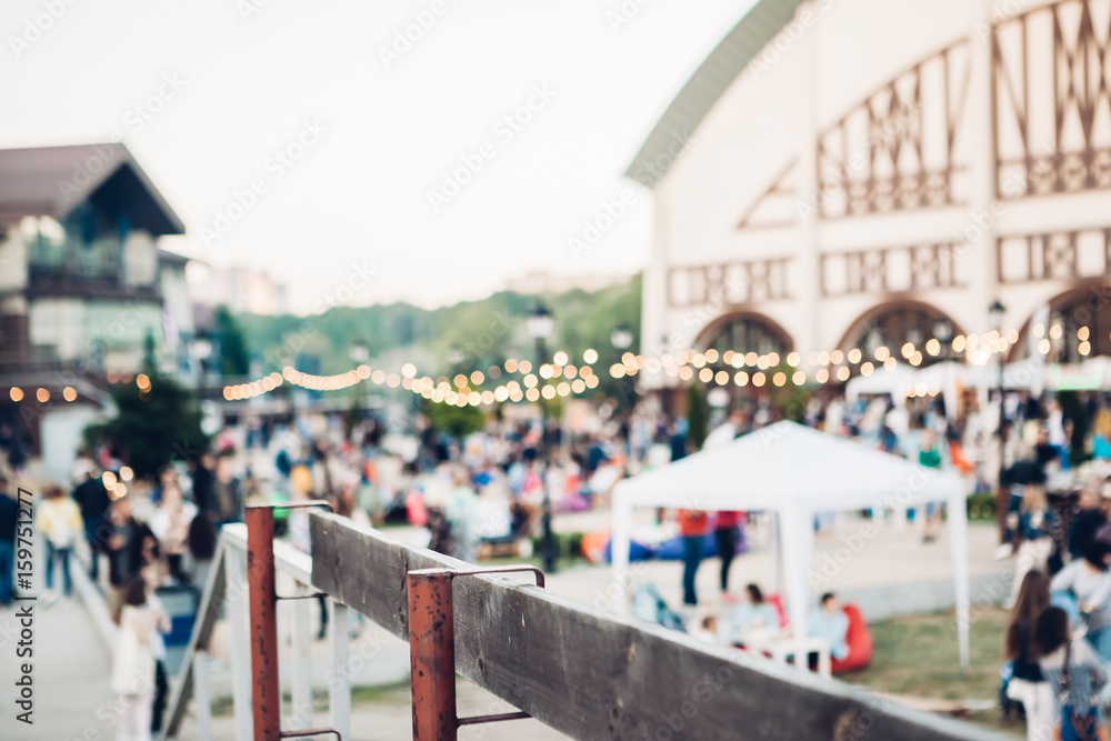 Obraz premium blur people picnic in public Park with family or friends. Blurred picnic background