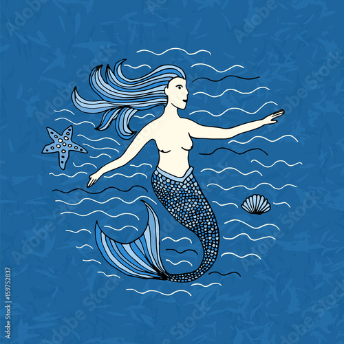 mermaid hand drawn