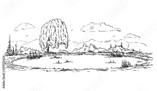 Landscape with pond