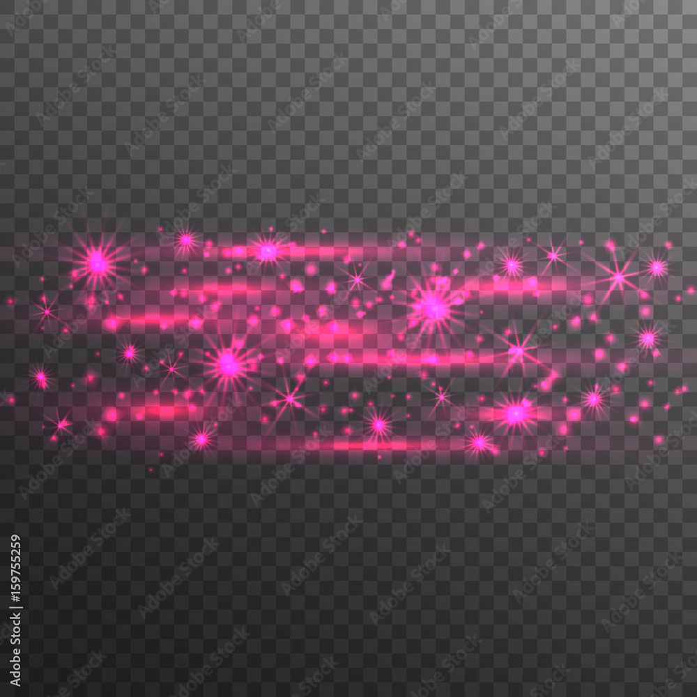 Pink glitter sparkles on transparent background. Vector dust texture ...