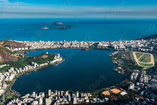 Aerial View of Rodrigo de Freitas Lagoon From the Corcovado Mountain in Rio de Janeiro, Brazil