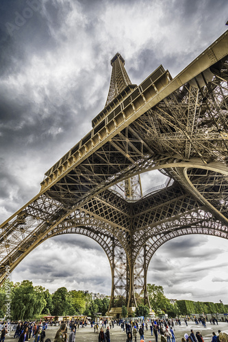 PARIS, FRANCE - APRIL 2017: Beautiful Eiffel Tower  vertical photo © AmedeoZullo