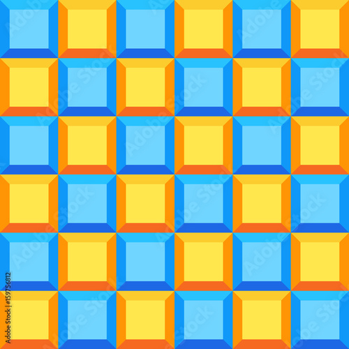 Seamless bright background with many bright 3d plastic squares