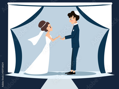young jewish couple at chuppah