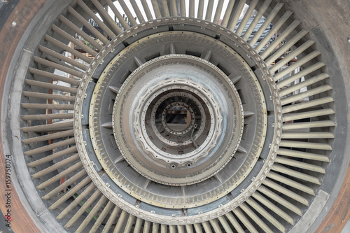 Jet engine / View of old engine of airplane. Shallow depth of field.